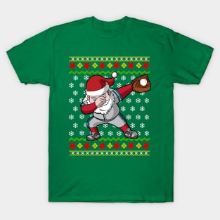 Santa Claus Baseball Player Ugly Christmas Sweater T-Shirt